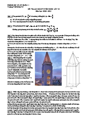 Đề tham khảo thi tuyển sinh Lớp 10 môn Toán - Năm học 2020-2021 - Trường THCS Đức Trí